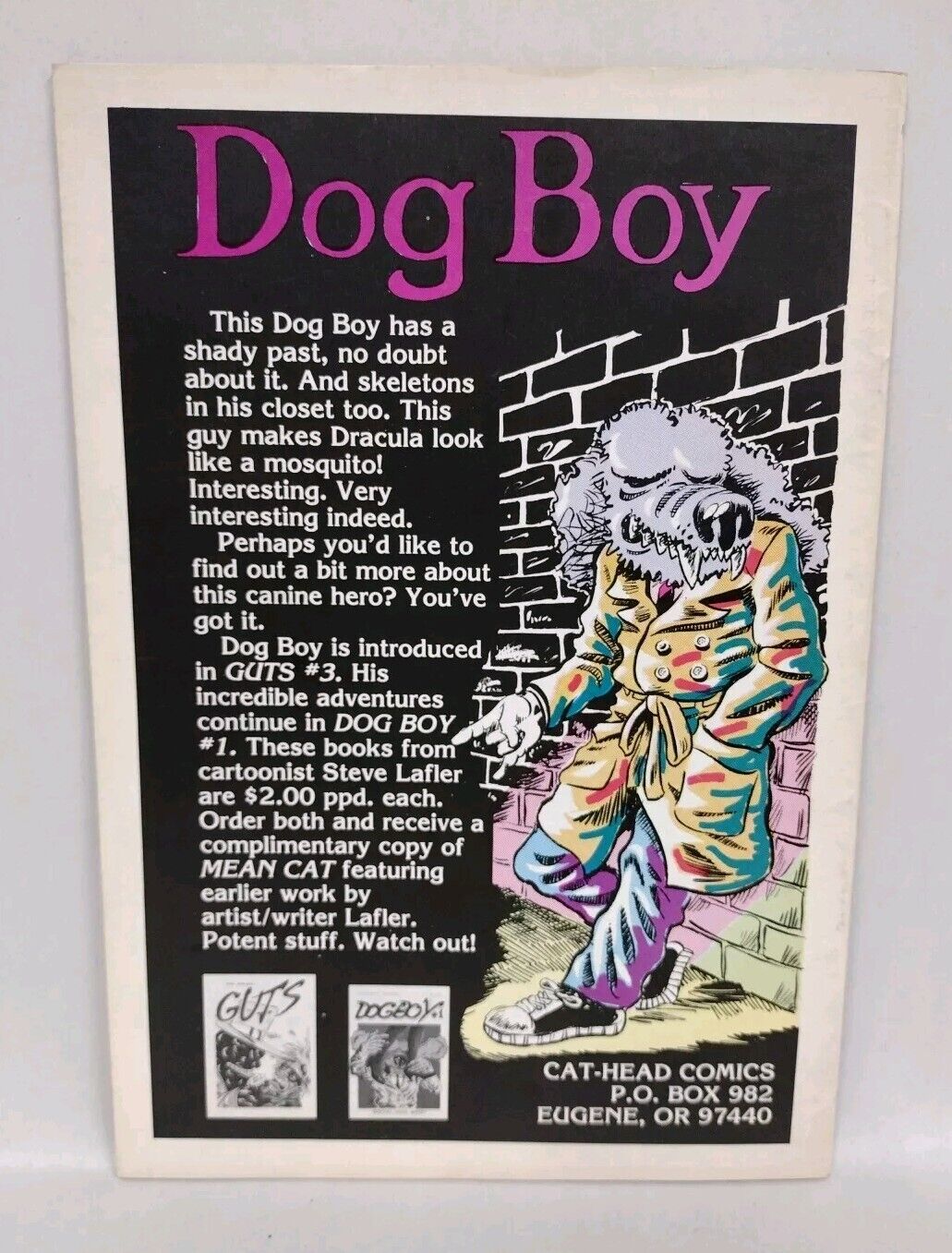 Dog Boy (1983) Cat Head Comic Lot Set #1 2 Steve Lafler Underground Comix