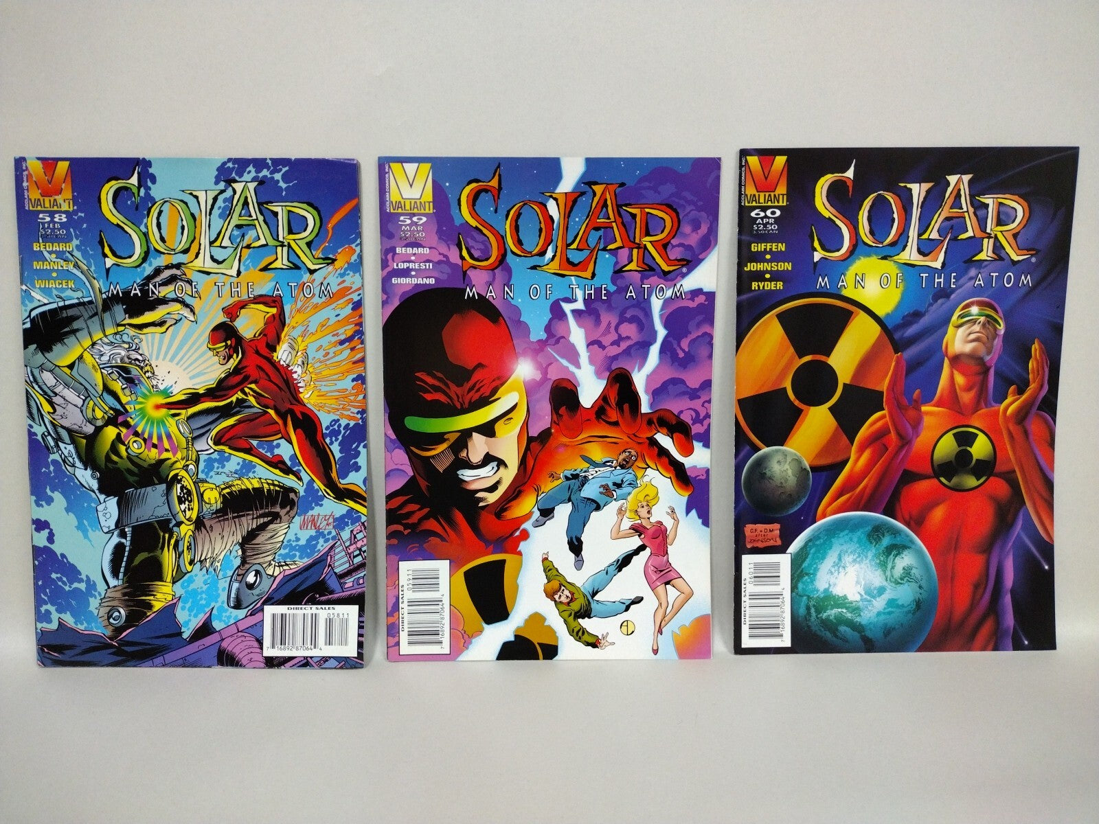 Solar Man Of The Atom (1995) Valiant Comic Lot #58 59 60 Low Print Last Issues