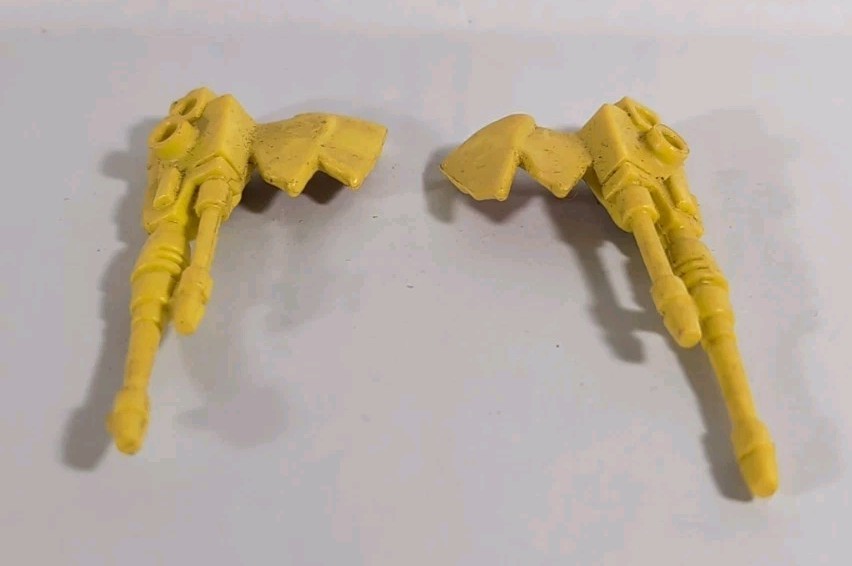 1993 TMNT Pizza Powered Turtle Prop Side-swipin Loaded Yellow Machine Gun Set