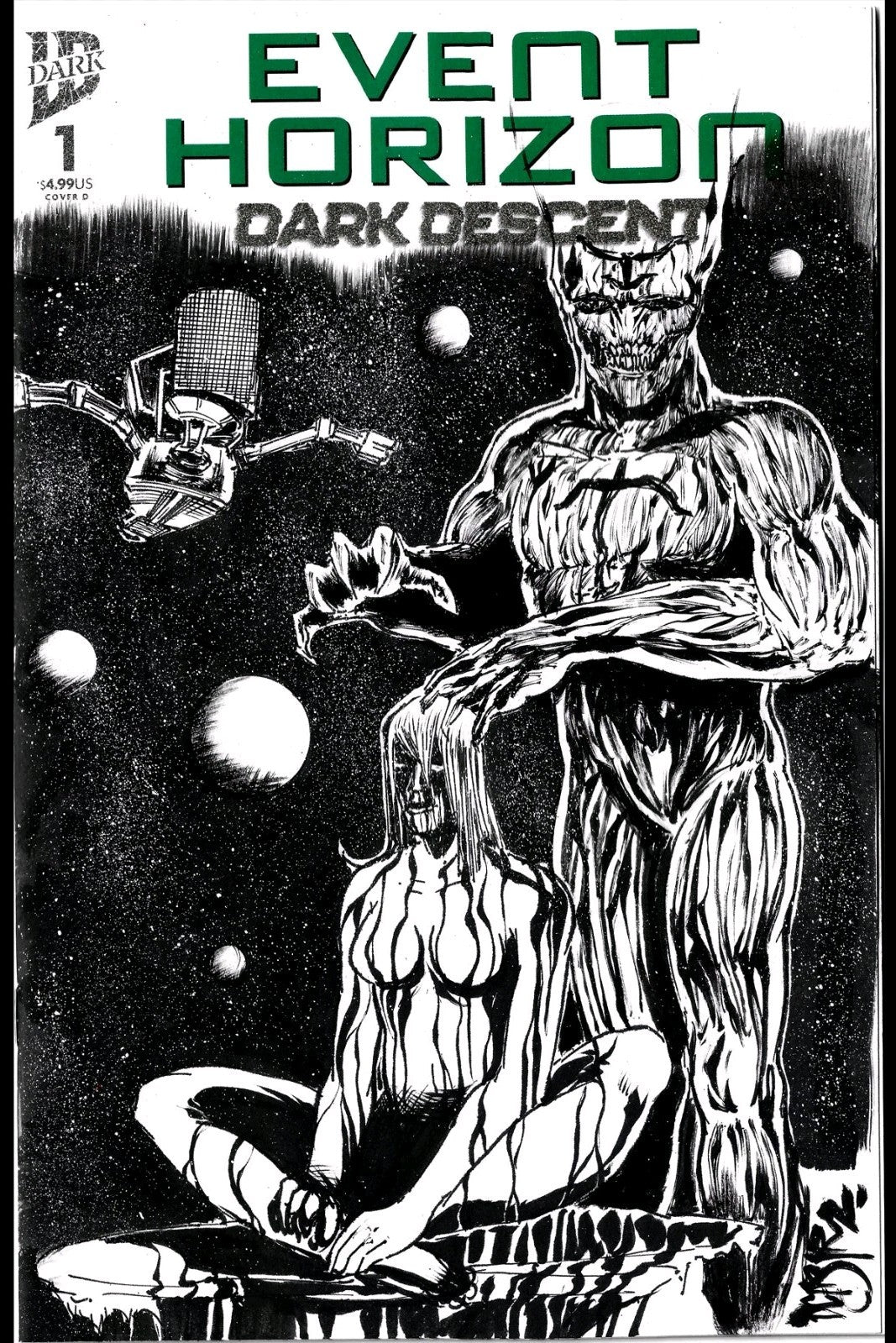 Event Horizon Dark Descent 1 (2025) IDW Sketch Cover Comic W Original DCastr Art