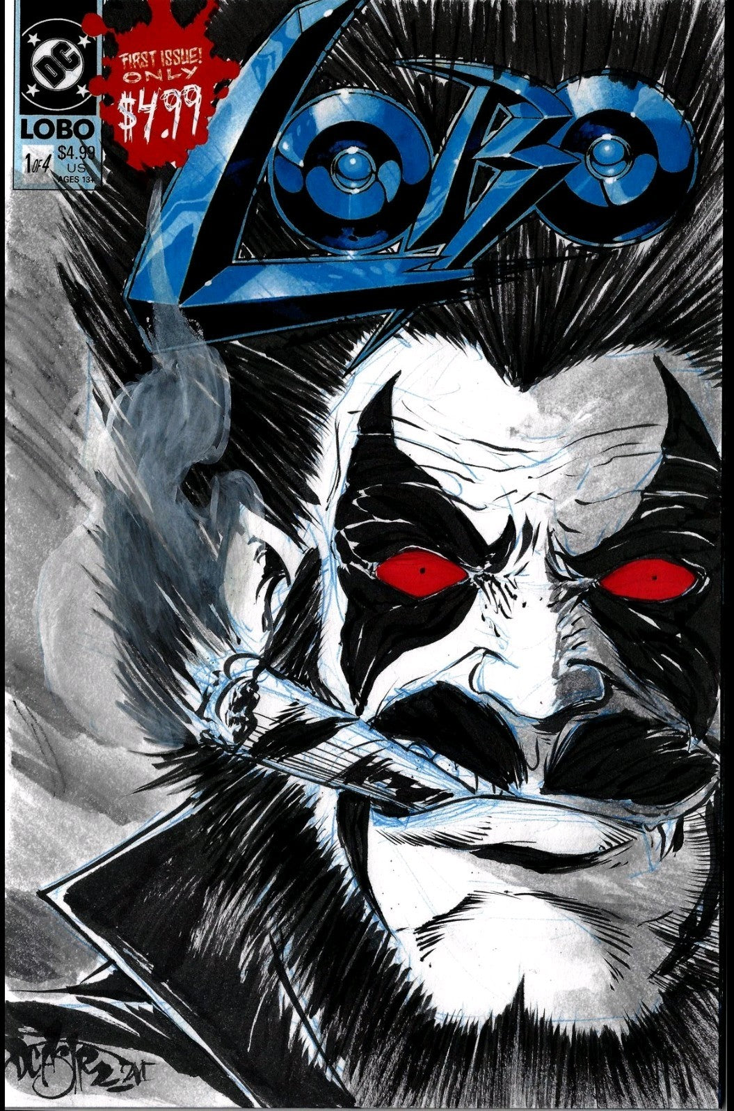 Lobo #1 Facsimile (2026) DC Sketch Variant Cover Comic W Original Dave Castr Art