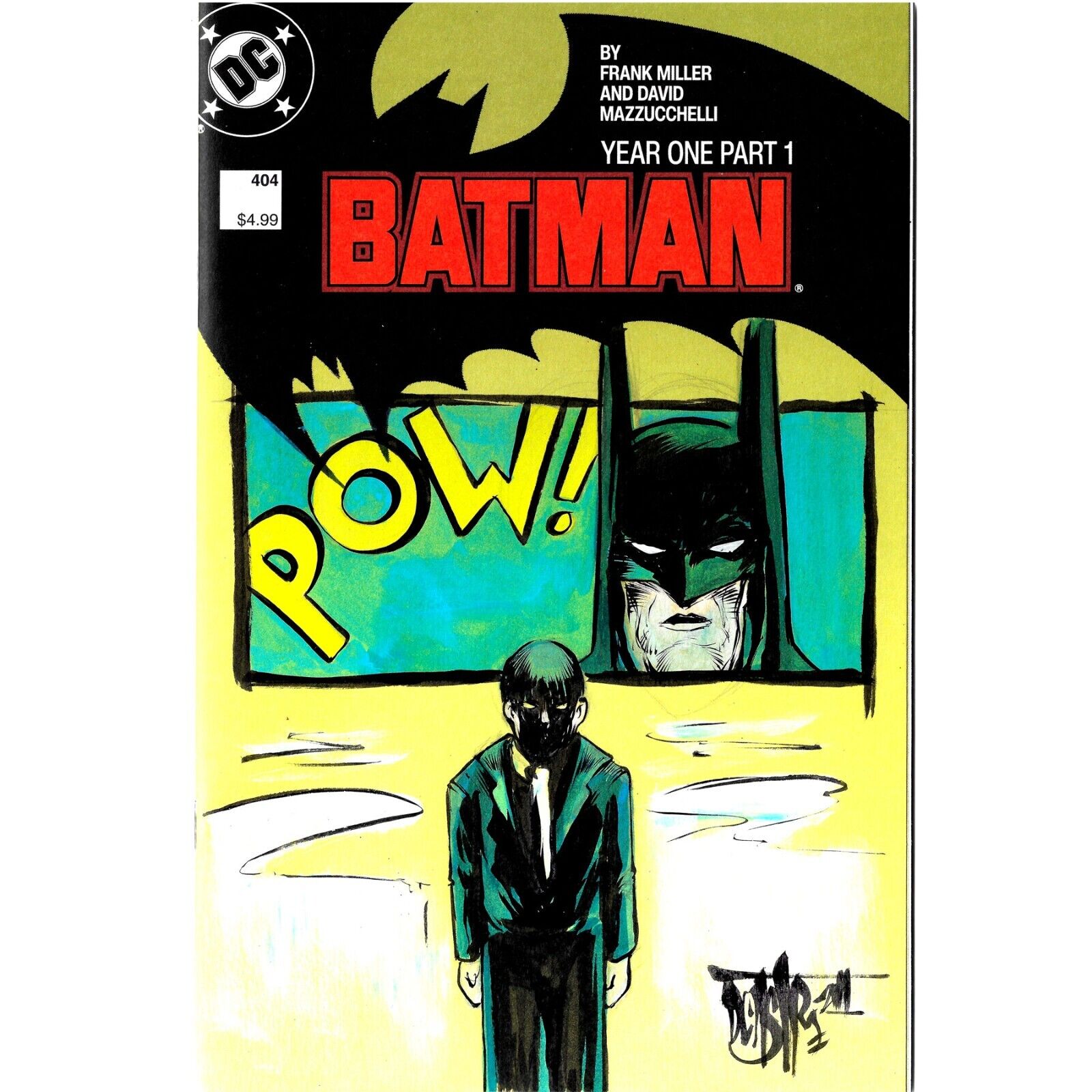 Batman #404 Comic Year One Facsimile Blank Cover Comic W Original Dave Castr Art