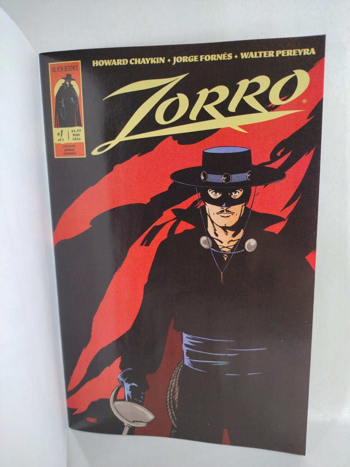 Zorro 1 (2026) Alien Books Sketch Variant Cover Comic W Original Dave Castr Art