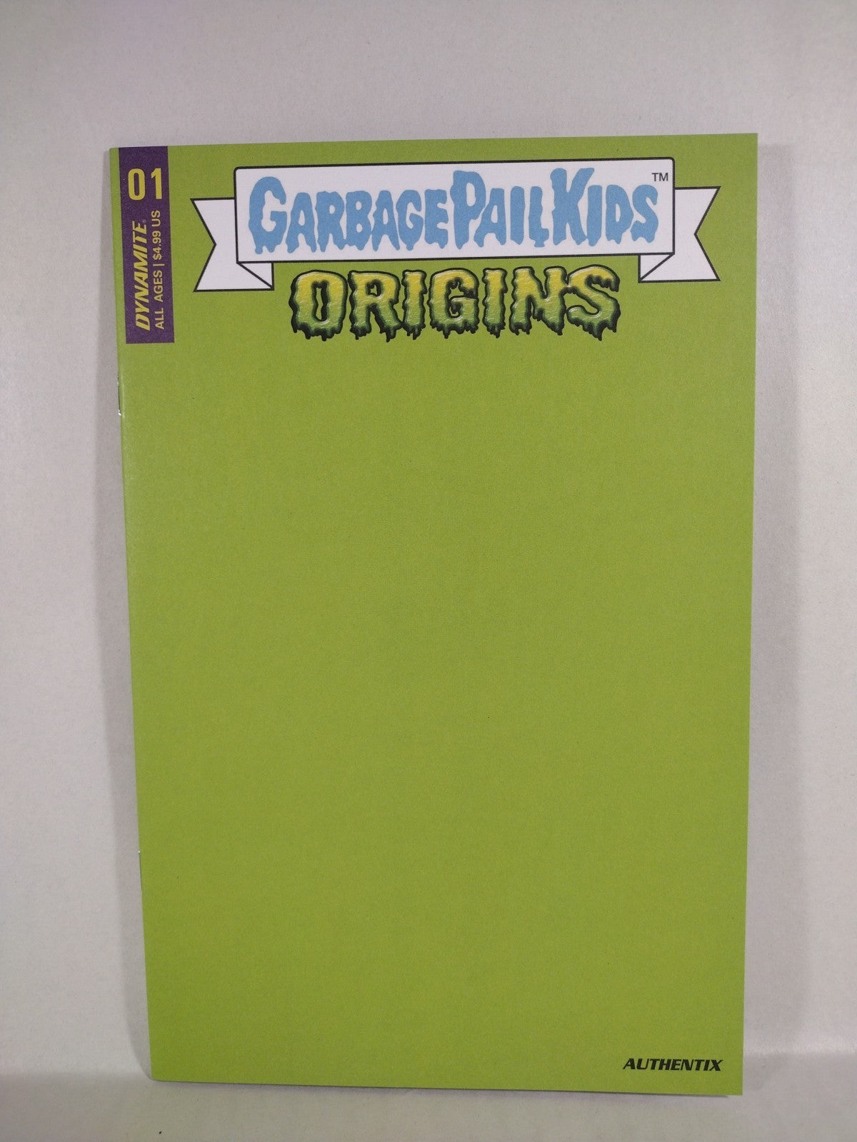 Garbage Pail Kids Origins #1 Dynamite Green Blank Sketch Cover Variant Comic NM