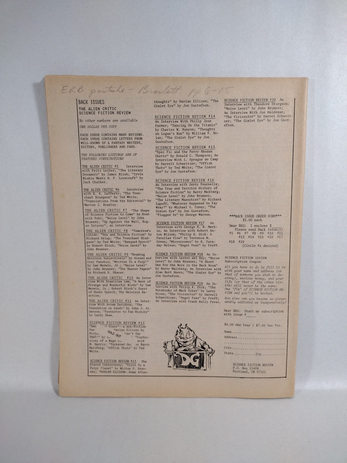 Science Fiction Review (1975) Fanzine Lot #14 20 21 Stephen Fabian Cover Art