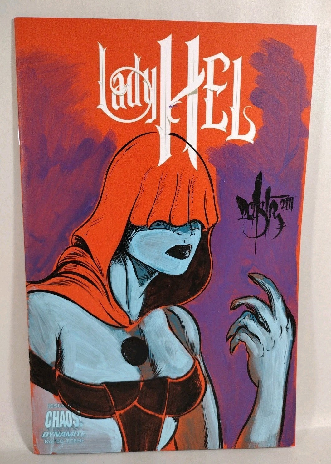 Lady Hel #1 (2023) Dynamite Red Sketch Cover Var Comic w Original Art Dave Castr