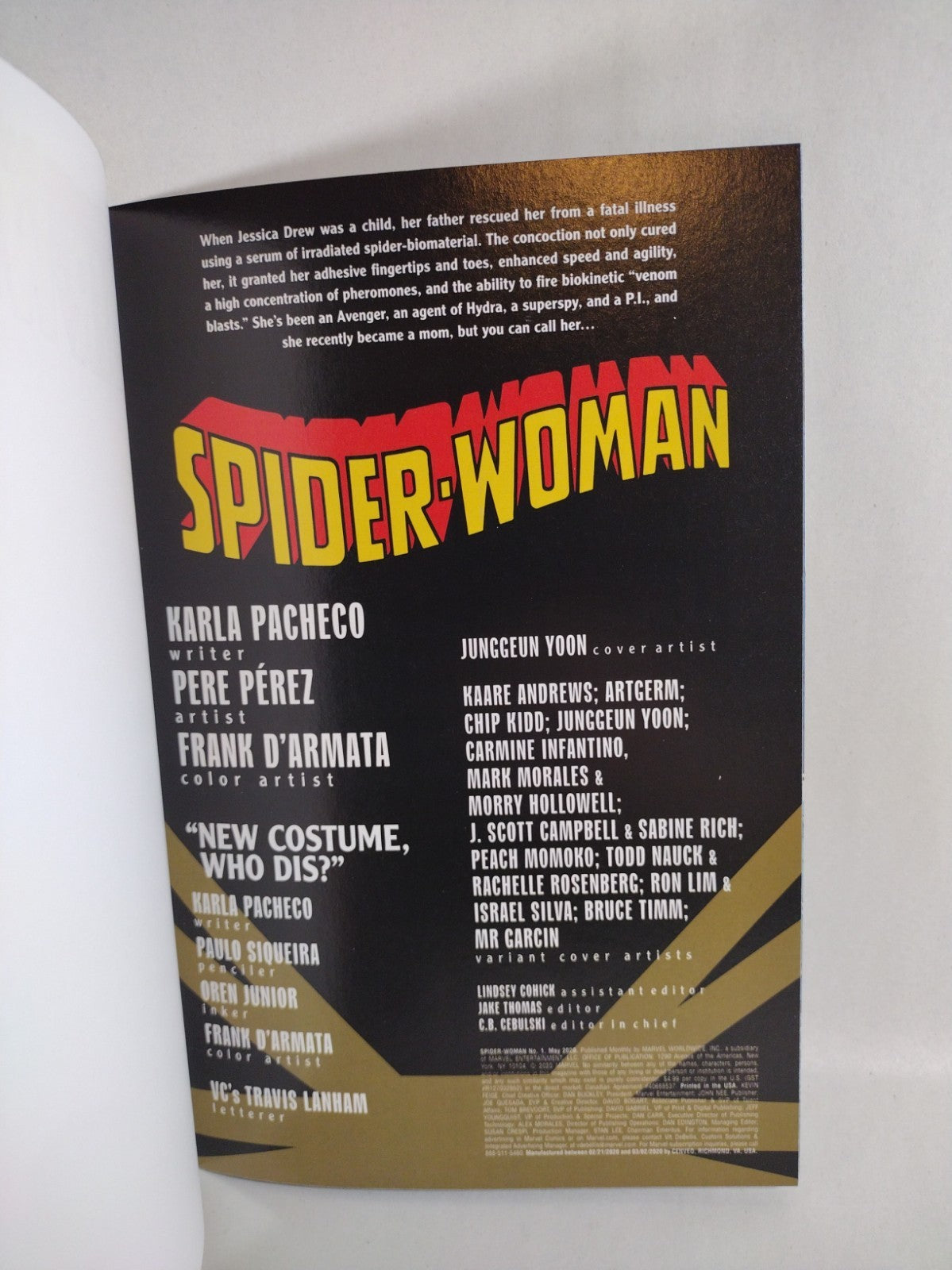 Spider-Woman #1 (2020) Marvel Comic Blank Sketch Variant Cover NM