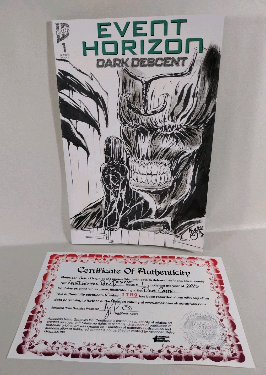 Event Horizon Dark Descent 1 (2025) IDW Sketch Cover Comic W Original DCastr Art