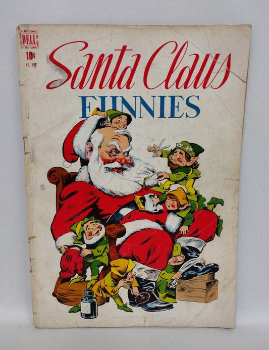 Santa Claus Funnies #205 (1948) Dell Comic Walt Kelly Cover Art X-Mas Anthology 