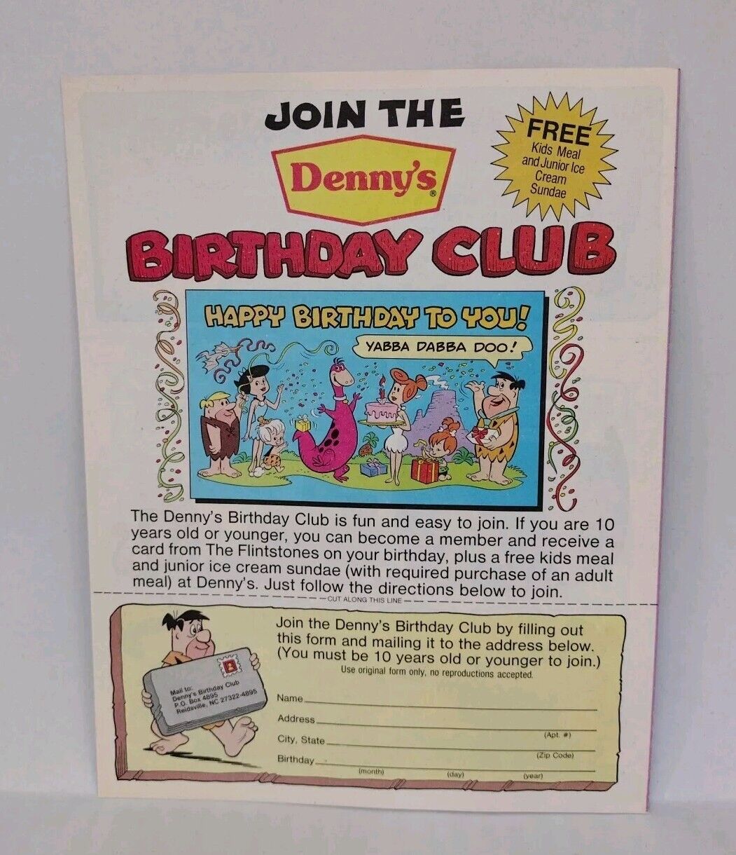 Denny's Flintstones Fun Book #1 (1988) Strottman Marketing Comic NM