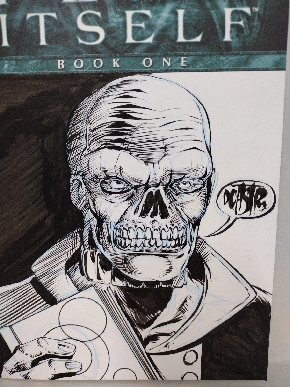 Fear Itself #1 (2011) Marvel Comic Sketch Cover W Original DCastr Red Skull Art