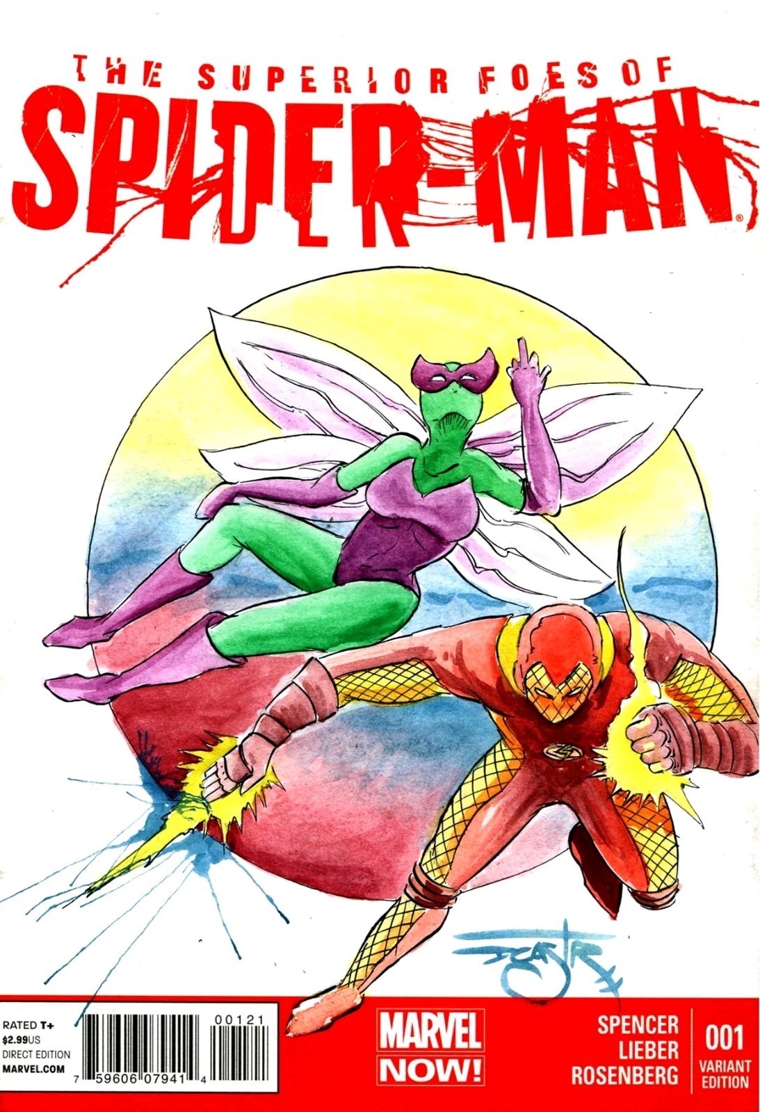 Superior Foes of Super-Man #1 (2013) Sketch Variant Comic Original DCastr Art 