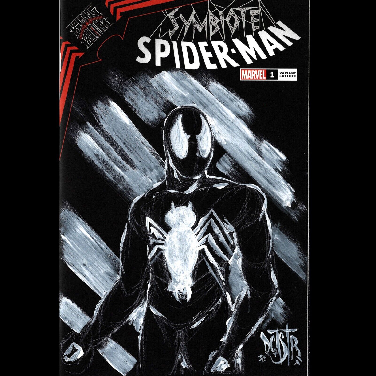 SYMBIOTE SPIDER-MAN #1 Blank Cover Variant  Comic w Original DAVE CASTR Art COA