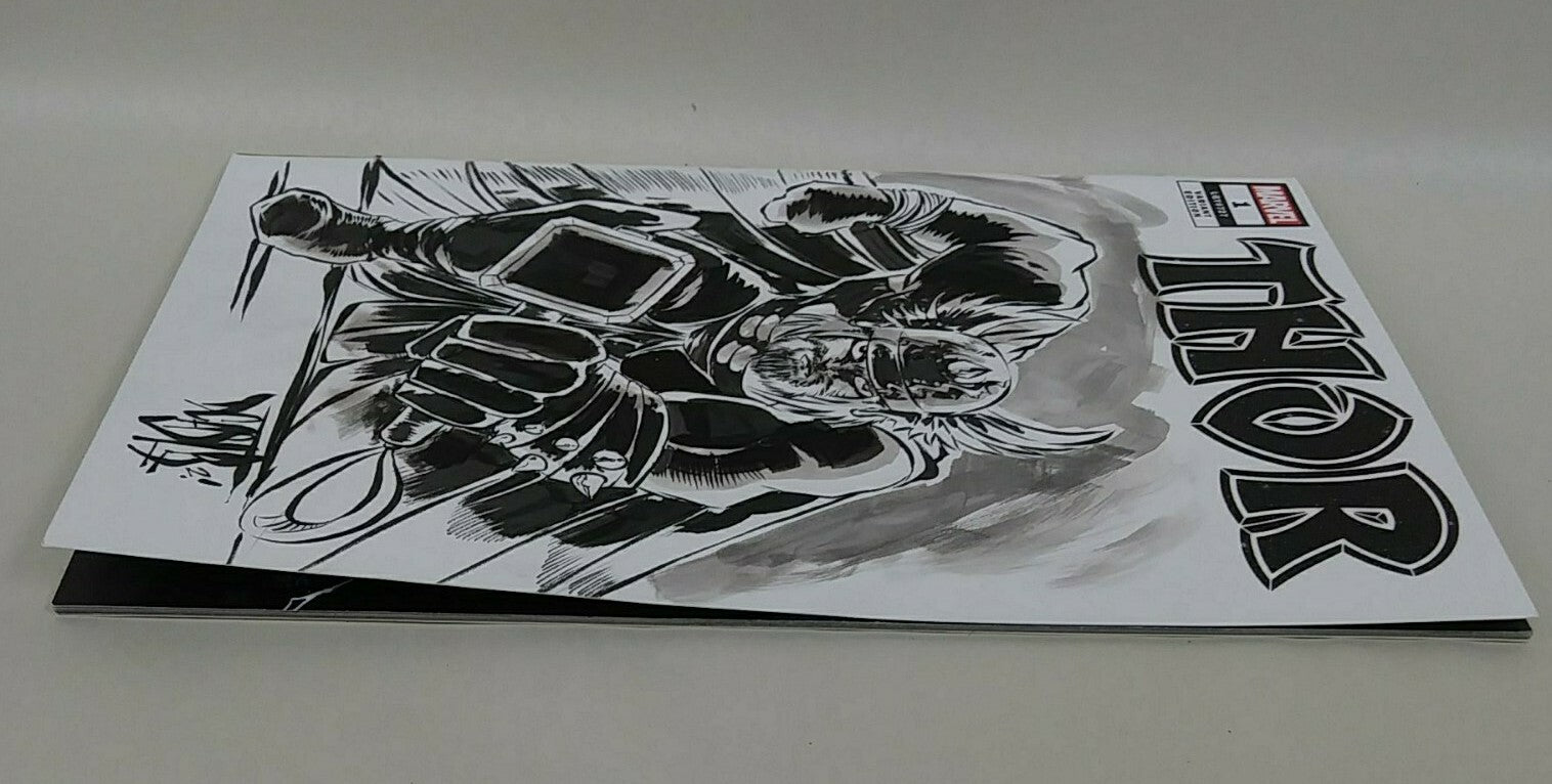 THOR #1 (2020) Marvel Sketch Cover Variant Comic W Original DCastr Art