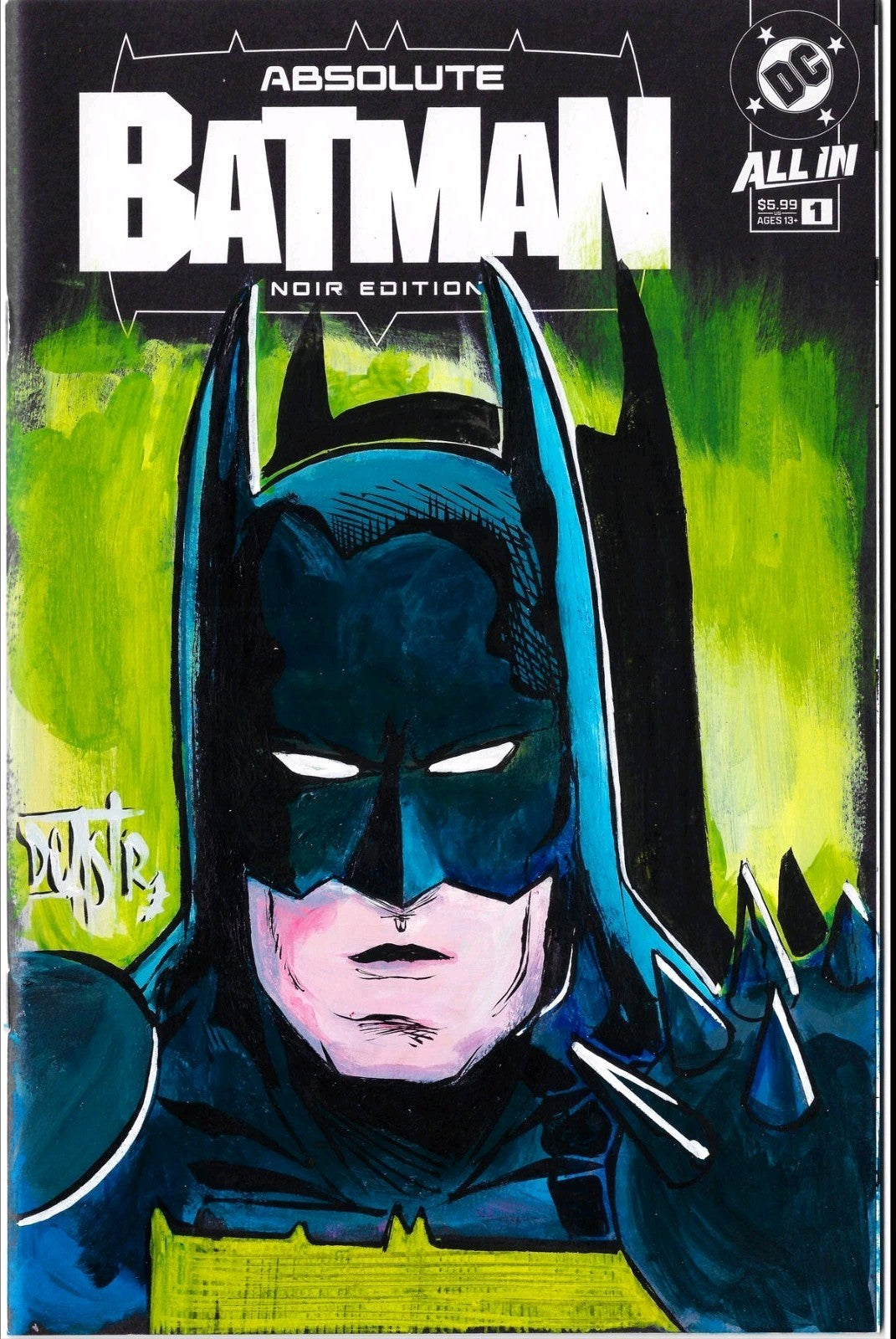 Absolute Batman Noir #1 DC Comic Sketch Variant Cover W Original Dave Castr Art