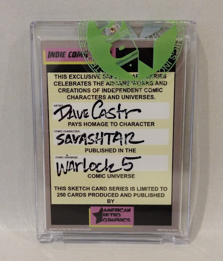 Indie Comic Icons (2023) Sketch Card w Original Savashtar Warlock 5 Art DCastr