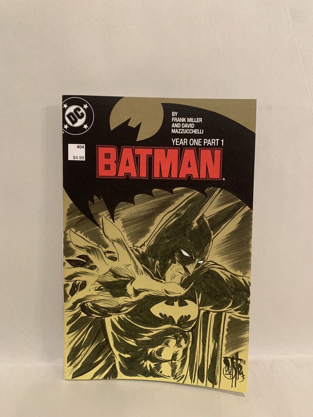 Batman #404 Comic Year One Facsimile Blank Cover Comic W Original Dave Castr Art