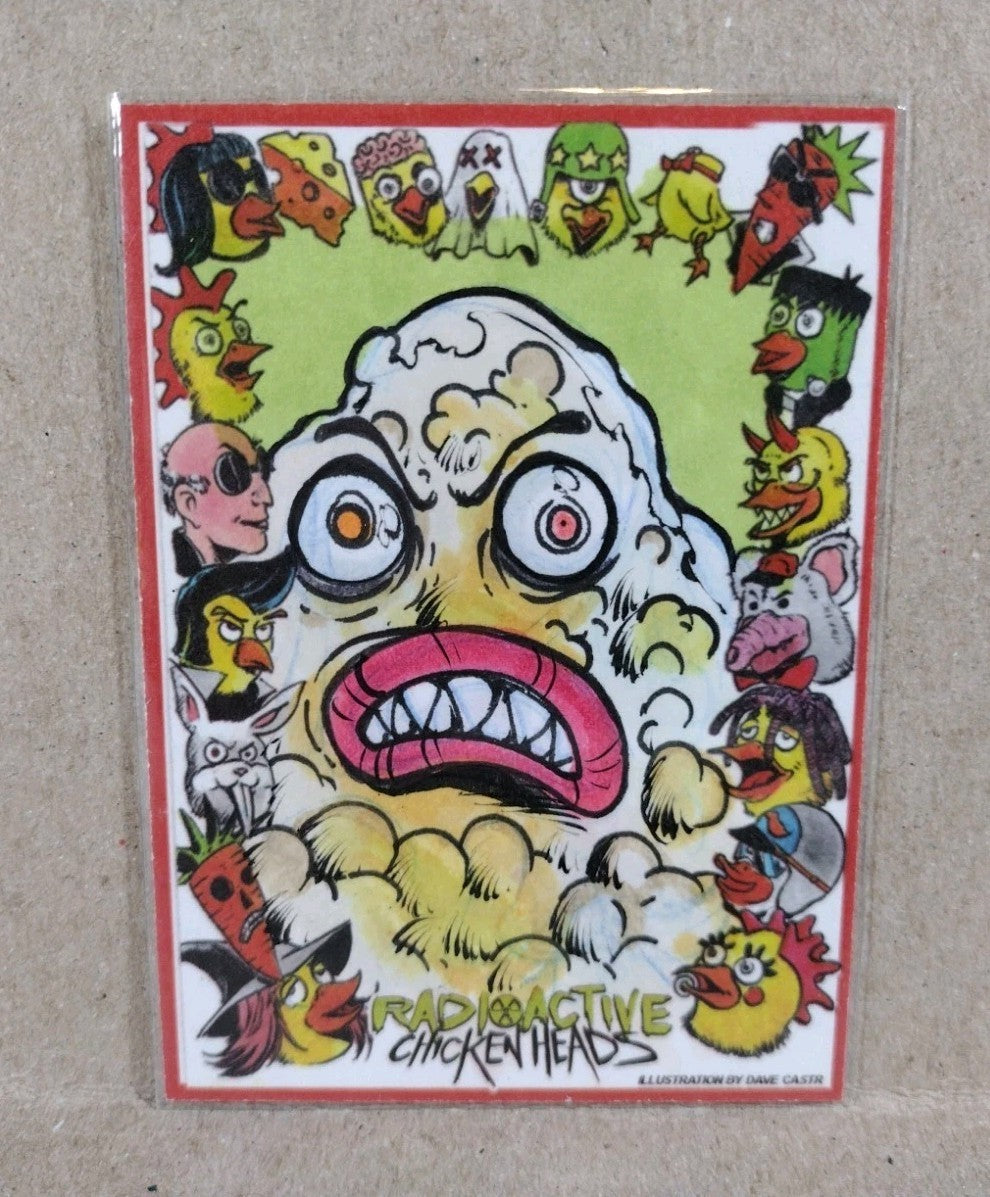 Radioactive Chicken Heads Exclusive Sketch Card W Original Liquid Fat DCastr Art
