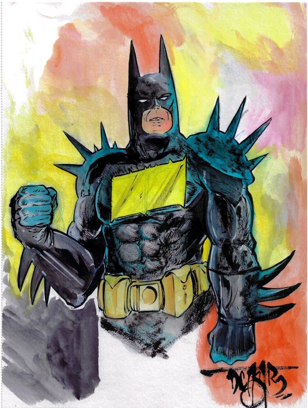 Absolute Batman (2025) Original 9 X 12" Dave Castr Watercolor Fan Art