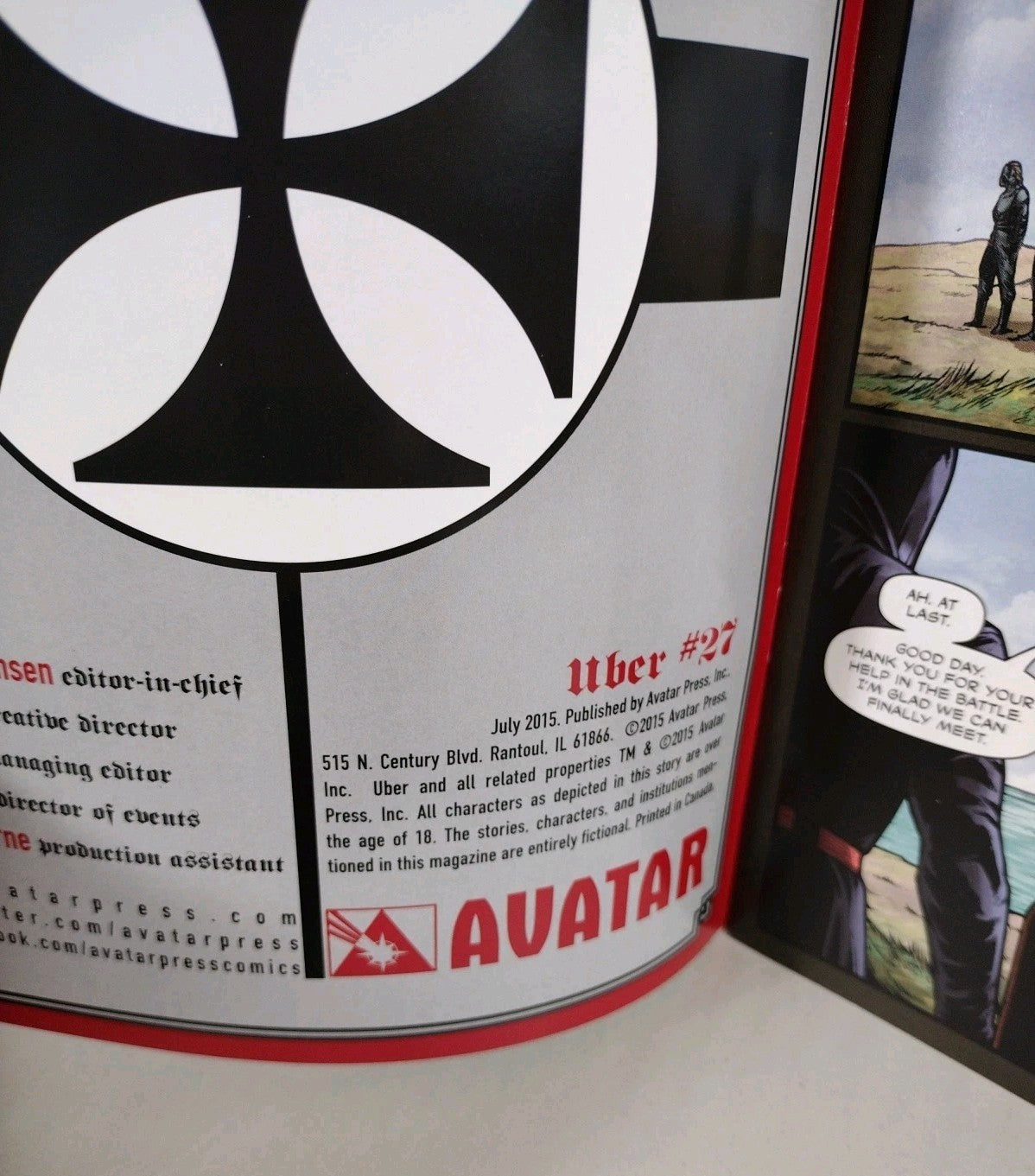 Uber #27 (2015) Avatar Press Comic Kieron Gillen Last Issue VF-NM