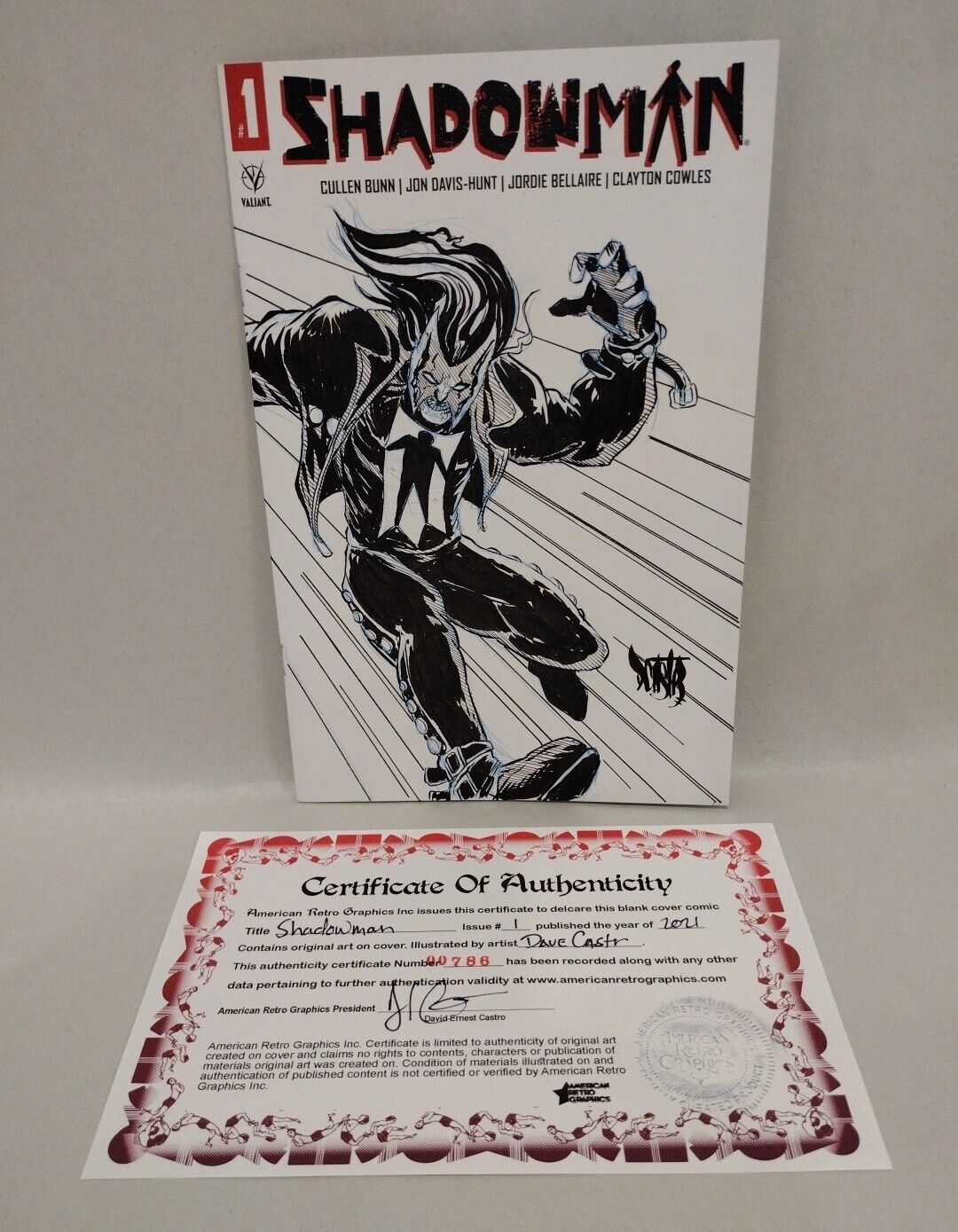 Shadowman #1 (2021) Valiant Blank Sketch Variant Comic W Original Dave Castr Art