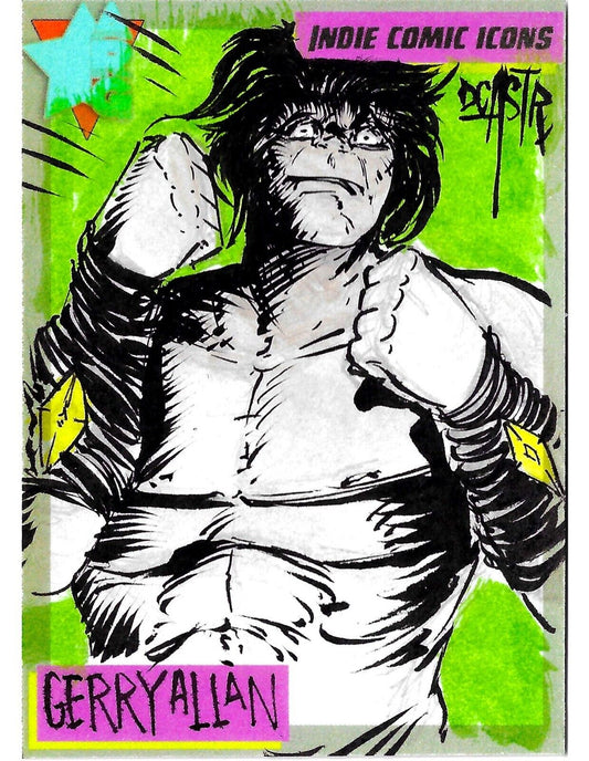 Indie Comic Icons Sketch Card w Original Gerry Allan Stone Art DCastr (2023) ARG