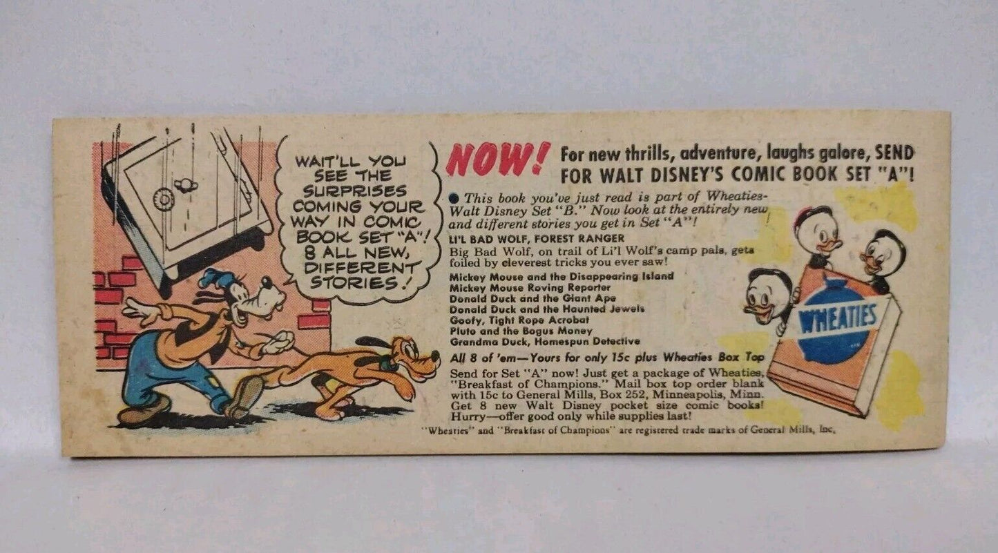 Mickey and the Mystery Sea Monster #B-4 (1950) Disney General Mills Mini Comic