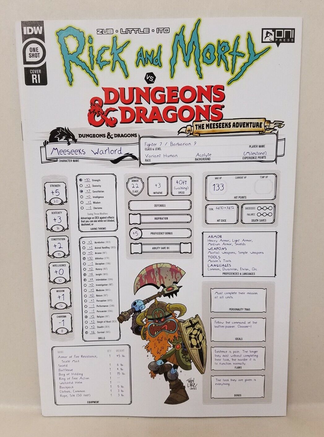 Rick Morty vs Dungeons & Dragons Meeseeks Adventure #1 Little 1:10 Variant NM