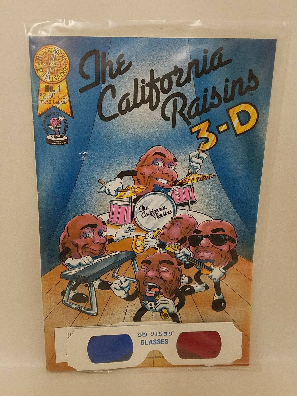 California Raisins 3-D #1 (1987) Comic Sealed W Glasses Blackthorne