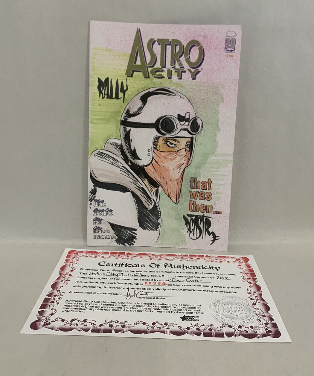 ASTRO CITY: THAT WAS THEN #1 Blank Variant Cover Comic W Original Art Dave Castr