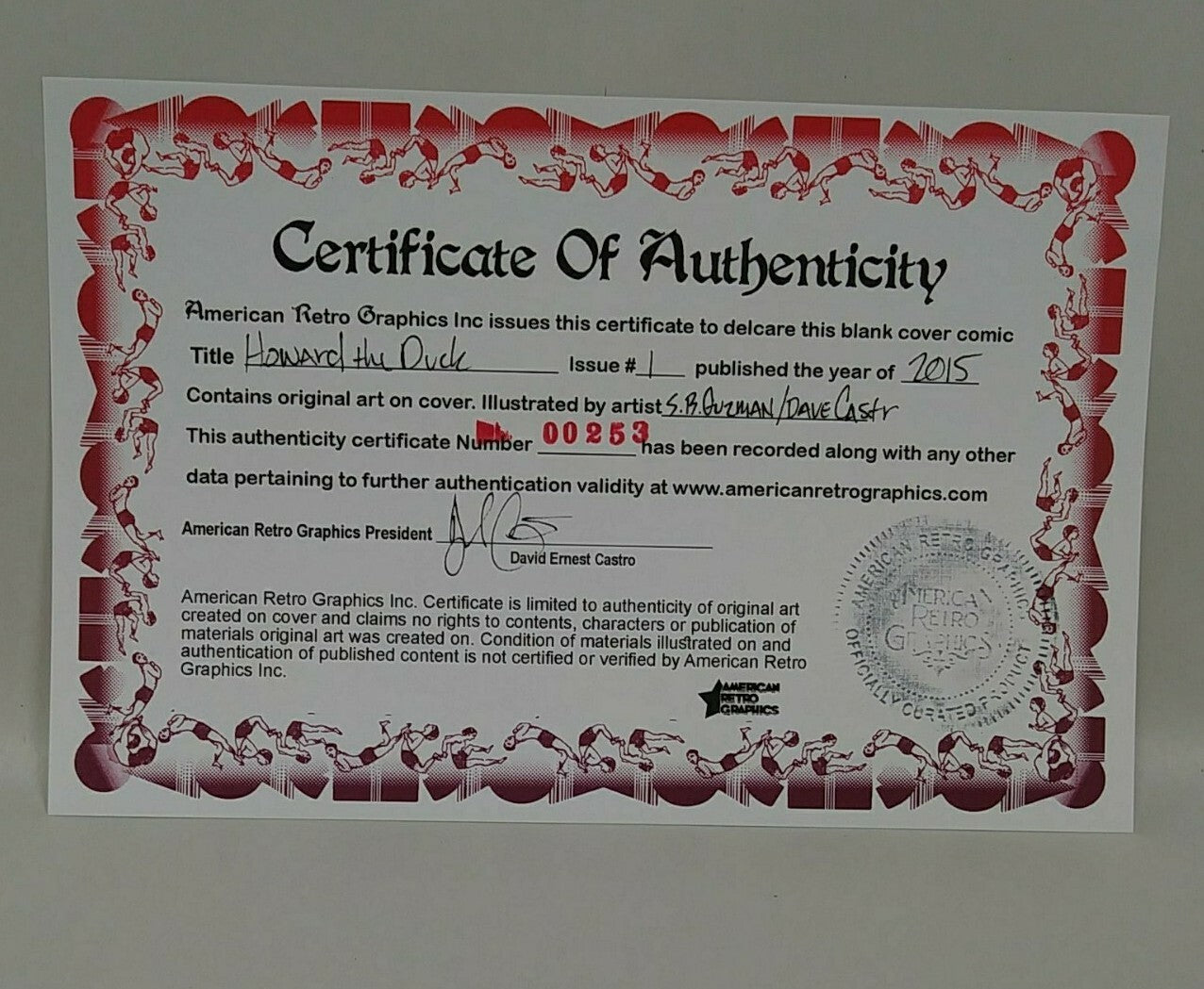 Howard the Duck 1 (2015) Marve Sketch Cover Variant Comic W Original DCastr Art