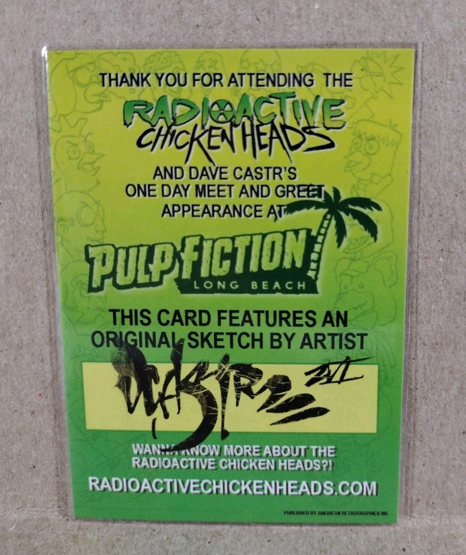 Radioactive Chicken Heads Exclusive Sketch Card W Original Headless Mike Art