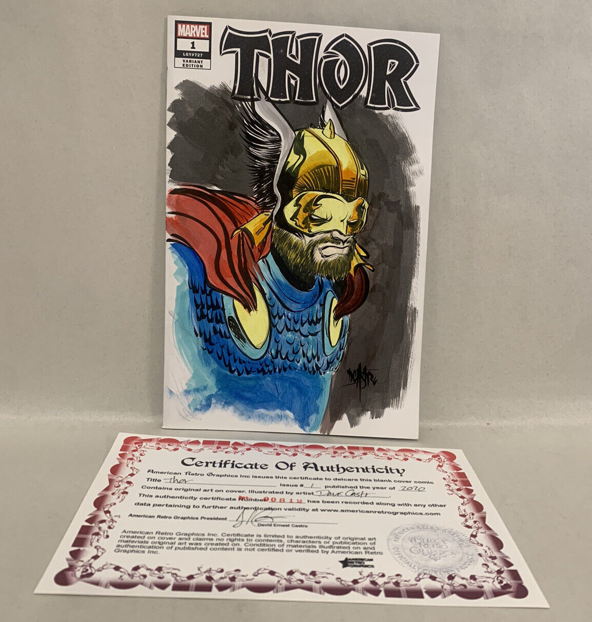 Thor #1 Blank Sketch Variant Cover Comic 2020 W Original Art Dave Castr