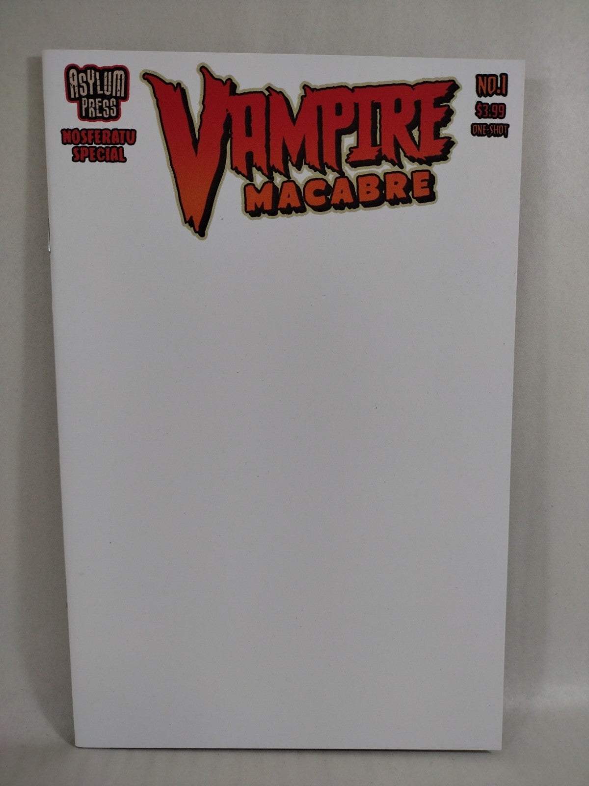 Vampire Macabre Noseratu Special 1 (2022) Asylum Press Blank Sketch Cover Comic