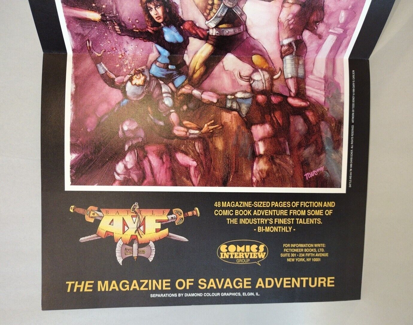 Battle Axe Comics Interview (1988) 11x17" Retailer Poster Todd Doney Art