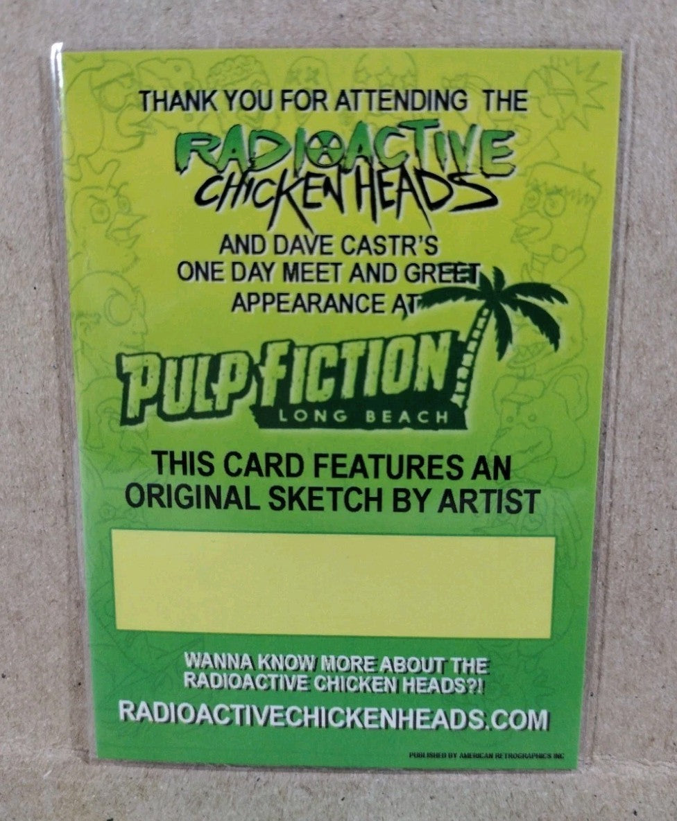 Radioactive Chicken Heads Exclusive Sketch Card W Original Punky Rooster Art