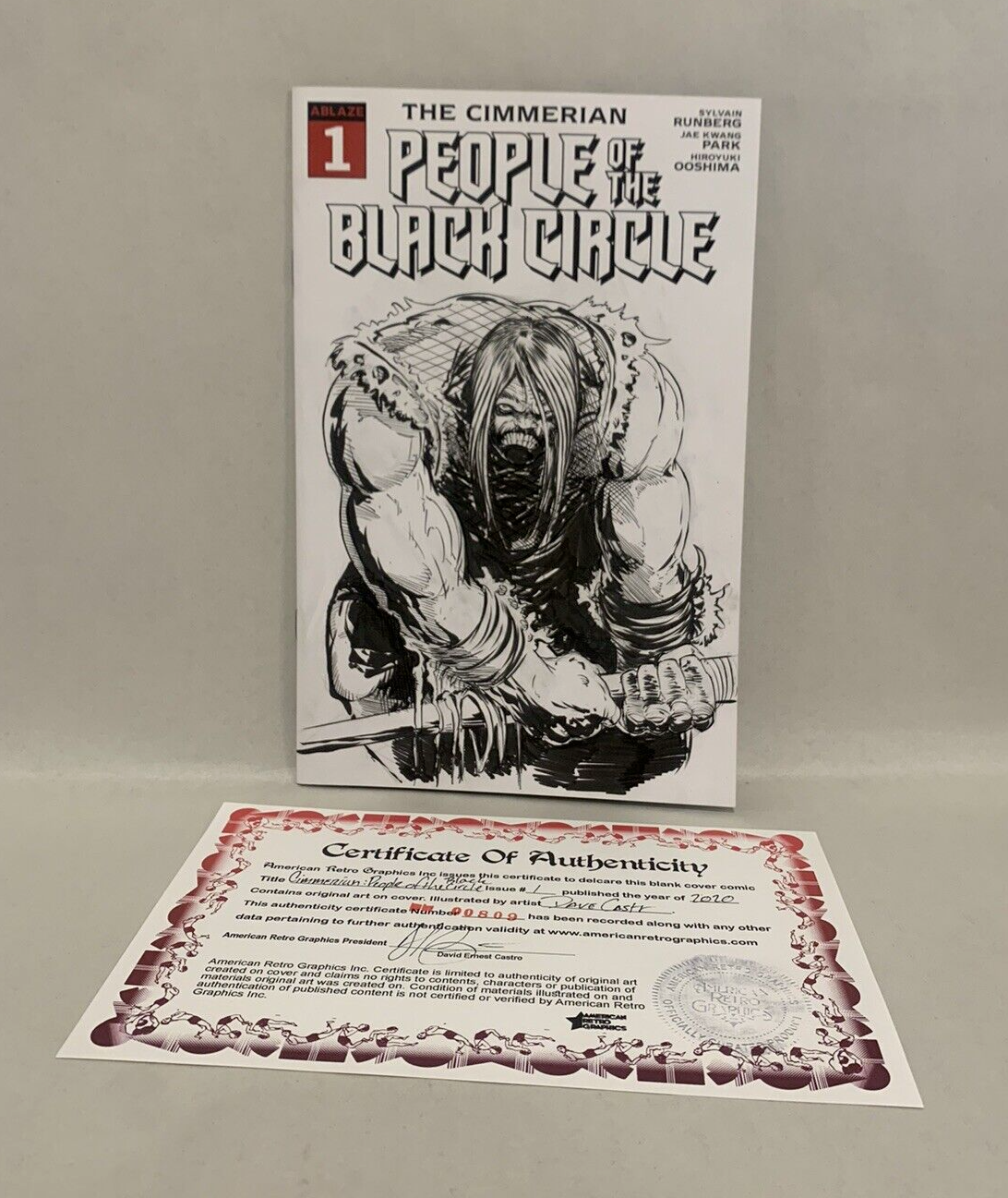 Cimmerian People of Black Circle #1 Blank Variant Cover Comic W Original Art