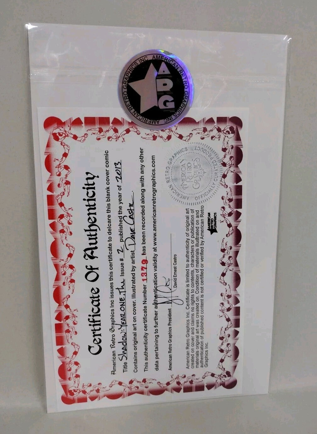 The Shadow Year One #2 (2013) Sketch Cover Variant W Original Dave Castr Art