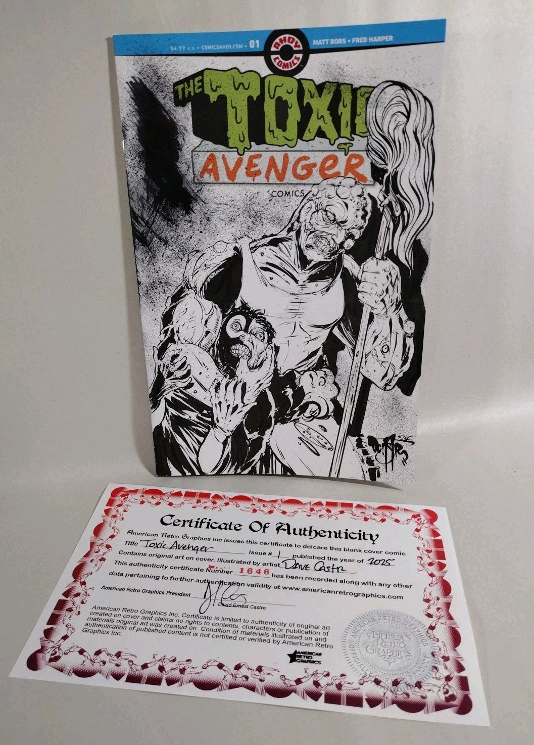 Toxic Avenger #1 (2025) Ahoy Sketch Cover W Original Dave Castr Art