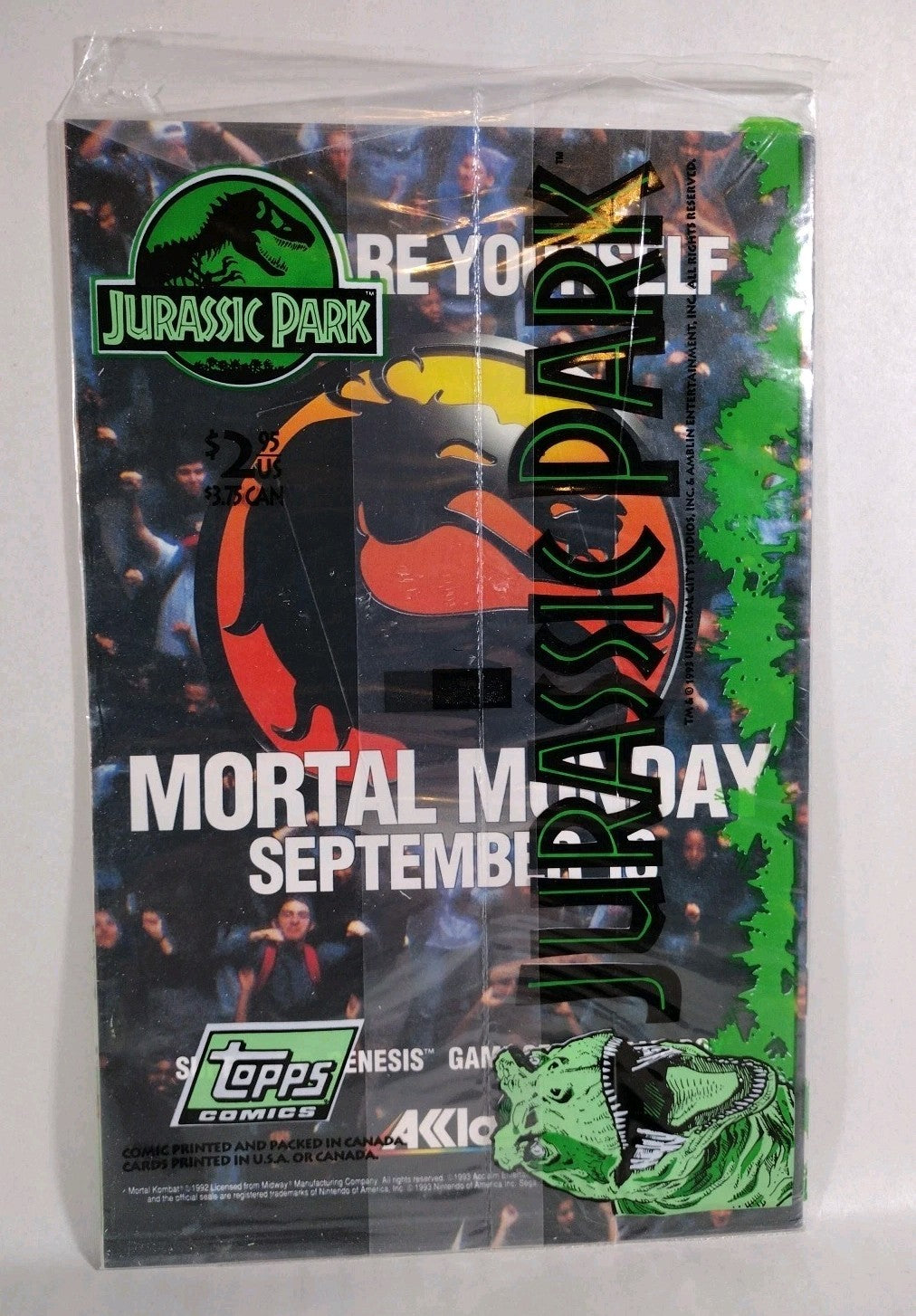 Jurassic Park (1993) Topps Comics Complete Movie Adaptation Set #1 2 3 4 W Cards