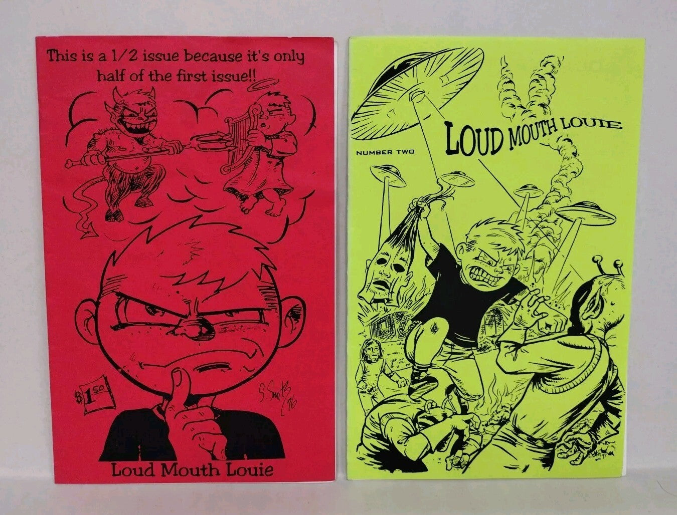 Loud Mouth Louie Ashcan Comic Set #1/2 & #2 (1996) Funky Devil Underground