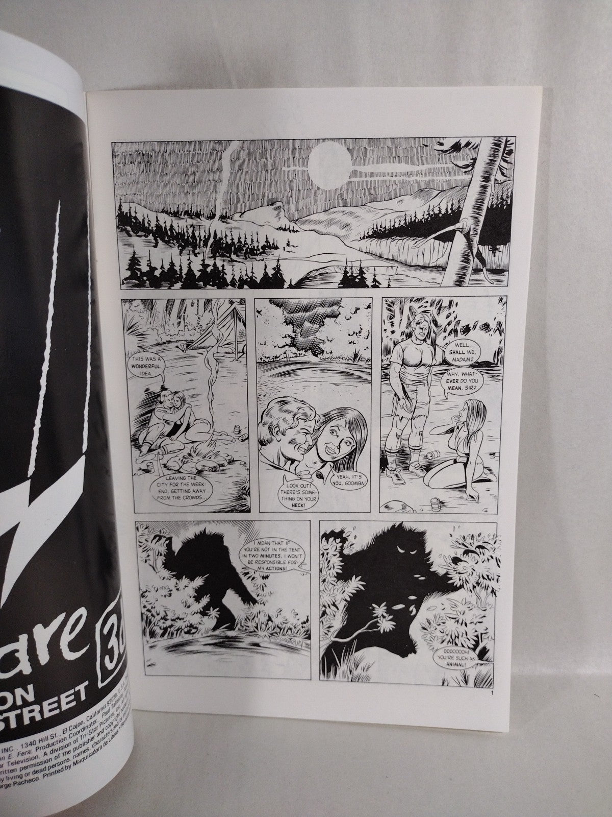 WEREWOLF #1 (1988) BLACKTHORNE COMIC ERIC CORD TV ADAPTATION VF
