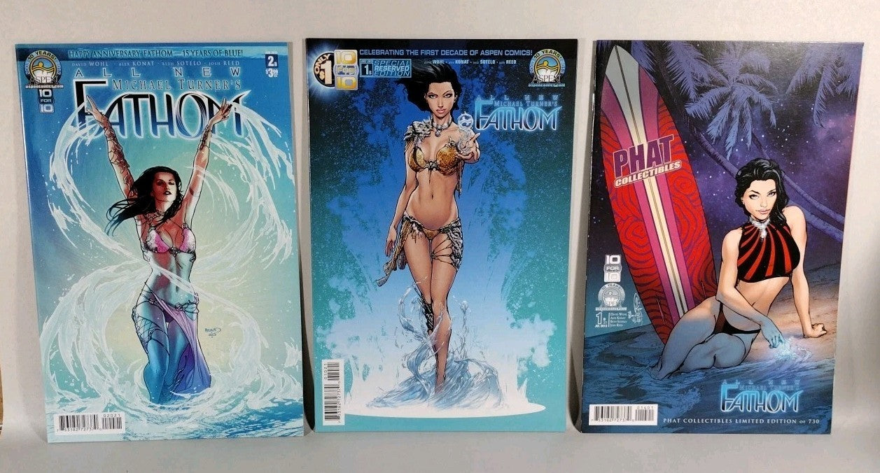 Fathom (2008) Aspen Comic Lot #0 1 2 3 4 5 Var 6 8 9 (2013) #1b 1d 2b VF-NM