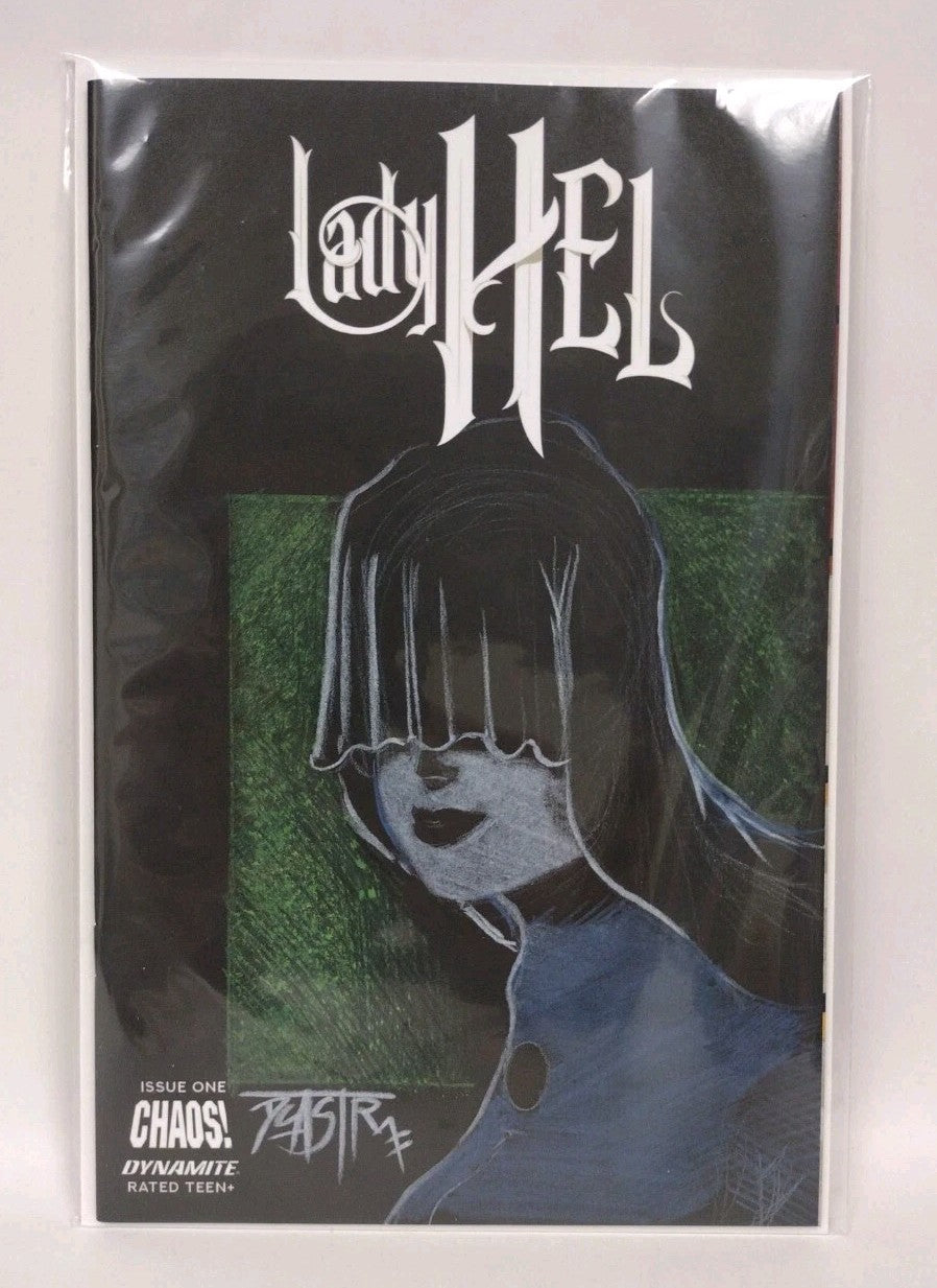 Lady Hel #1 (2022) Dynamite Black Sketch Cover Comic w Original Art Dave Castr