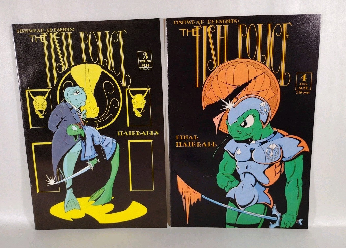 FISH POLICE (1986) Fishwrap Comic Lot #1 2 3 4 5  7 8 9 10 Special 1 Hairballs