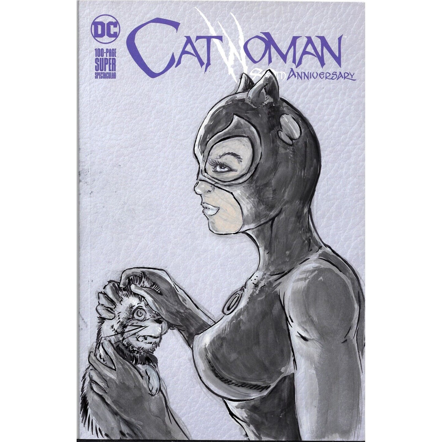 CATWOMAN 80TH ANNIVERSARY SUPER SPEC #1 Blank Variant Cover Comic W Original Art