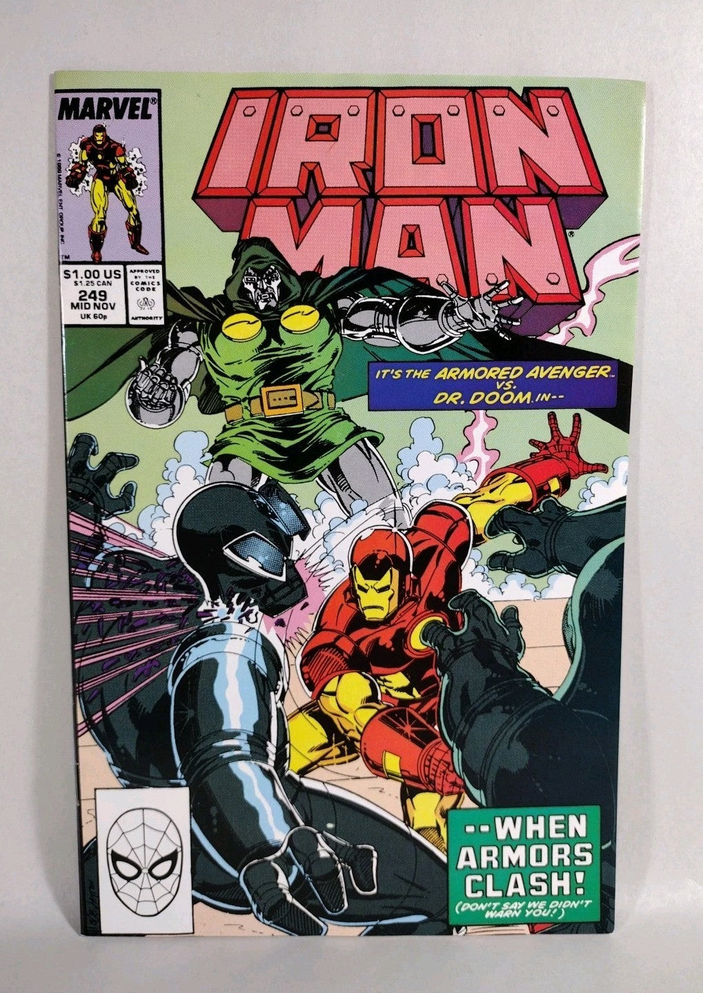 Iron Man (1989) Marvel Comic Lot #249 & 250 Vs Dr Doom Pt 1-2 VF-NM