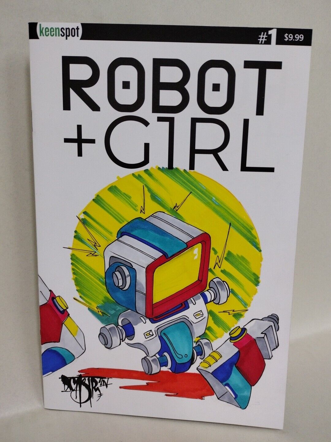 Robot +Girl #1 (2024) Keenspot Comic Sketch Cover W Original Dave Castr Art