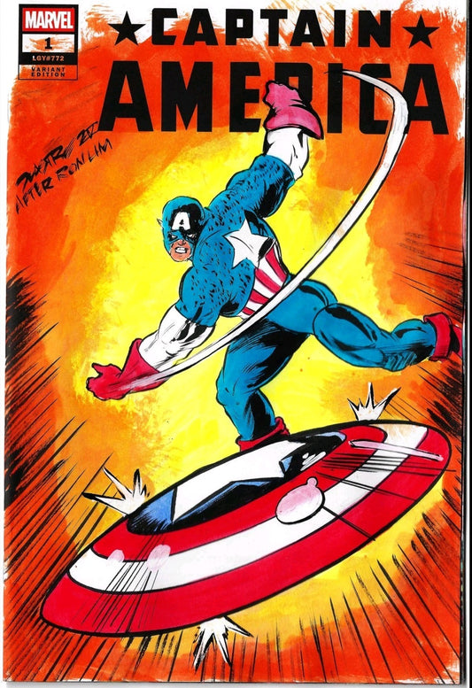 Captain America #1 (2025) Marvel Sketch Cover Comic W Original Dave Castr Art