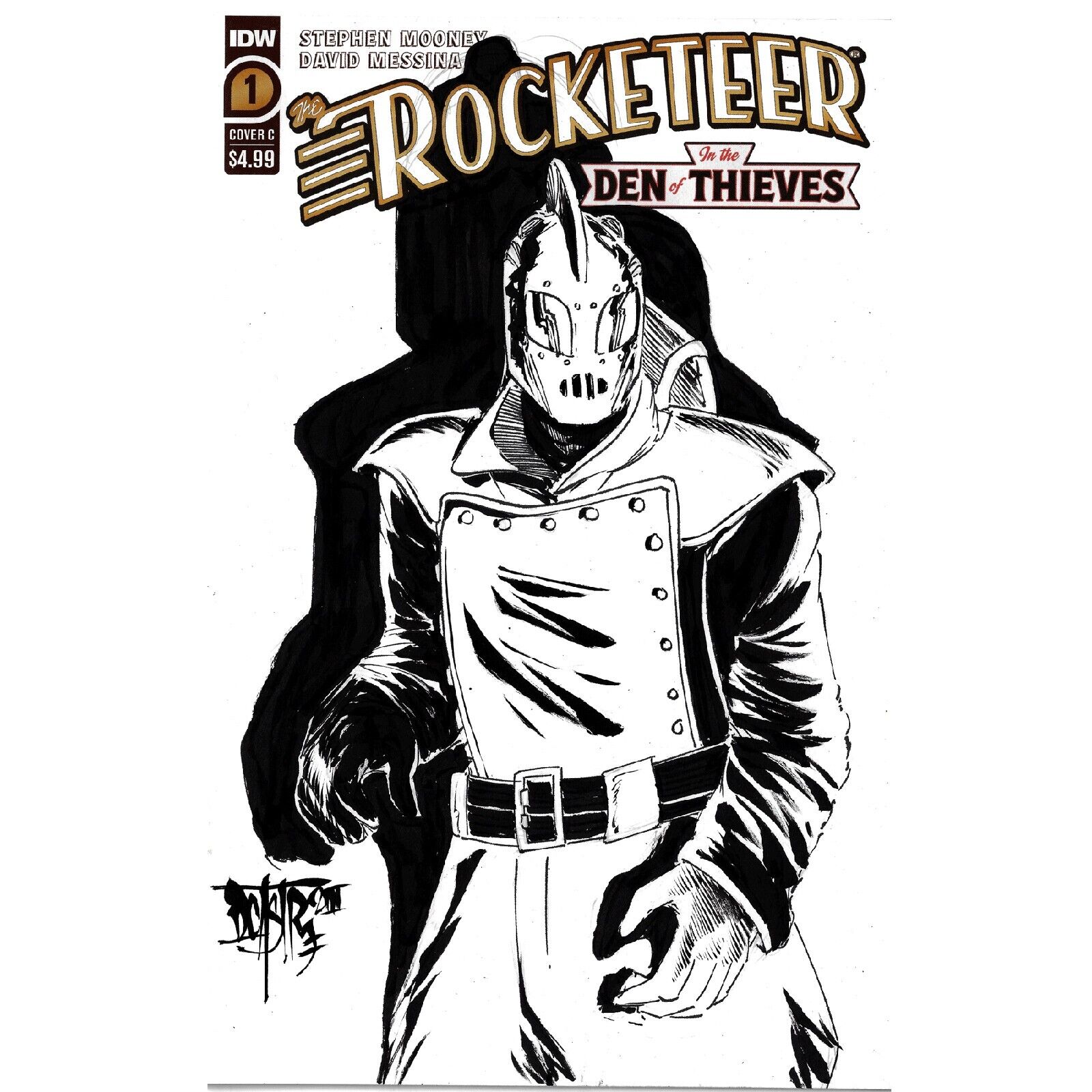 Rocketeer Den of Thieves #1 (2023) IDW Sketch Variant Cover Comic W Original Art